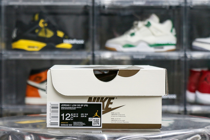 Travis Scott x Jordan 1 Retro Low  'Reverse Olive / Medium Olive' Kid（A1）