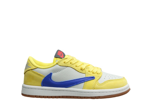 Travis Scott x Air Jordan 1 Retro Low OG SP “ElkinsCanary Yellow” Kid（A1）