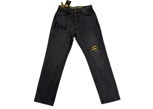 Drew House Broken Hole Washed Splash Ink Jeans