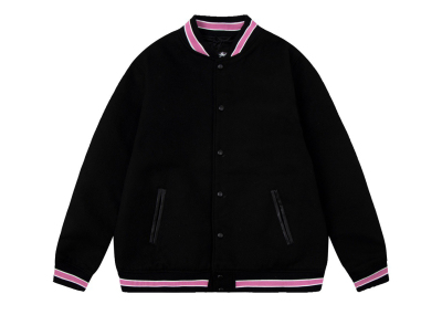 Stussy S Talk Melton Varsity Jacket