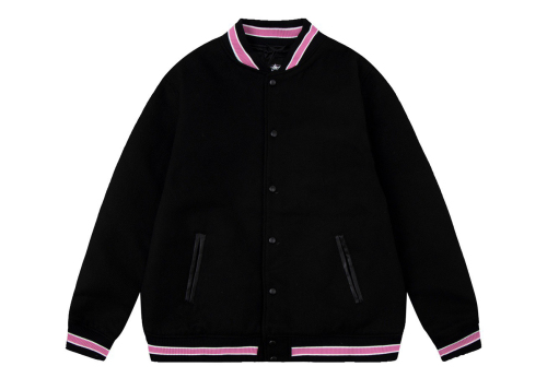 Stussy S Talk Melton Varsity Jacket