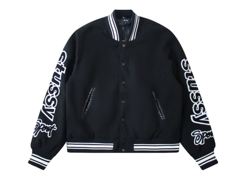 Stussy FW24 Embroidery ArmsVarsity Jacket