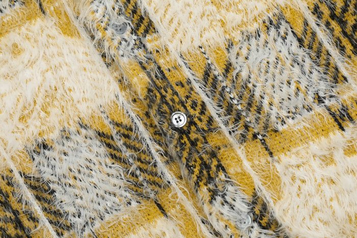 Stussy Hairy Plaid Cardigan Sweater