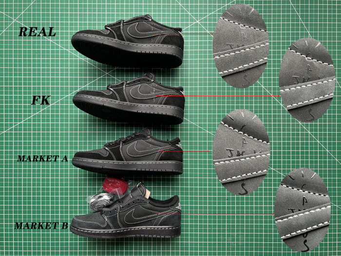 US Warehouse:Travis Scott x Nike Air Jordan 1 Low OG “Black/Phantom”（A1）