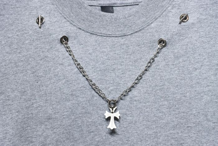 Chrome Heart Cross pendant Long Sleeve T-Shirt