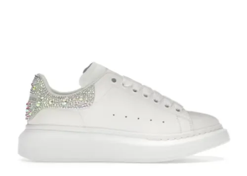 Alexande* McQuee* Oversized Sneaker White Crystals