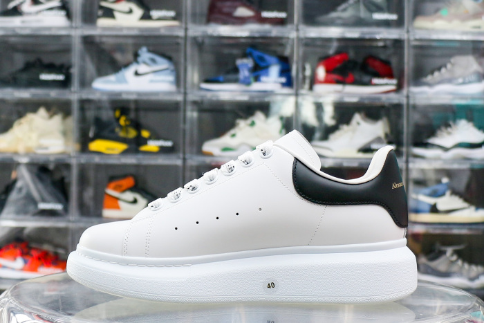 Alexande* McQuee* Oversized Sneaker ‘White Black  (Black Leather Heel)