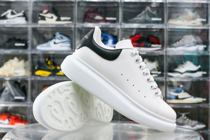 Alexande* McQuee* Oversized Sneaker ‘White Black  (Black Leather Heel)