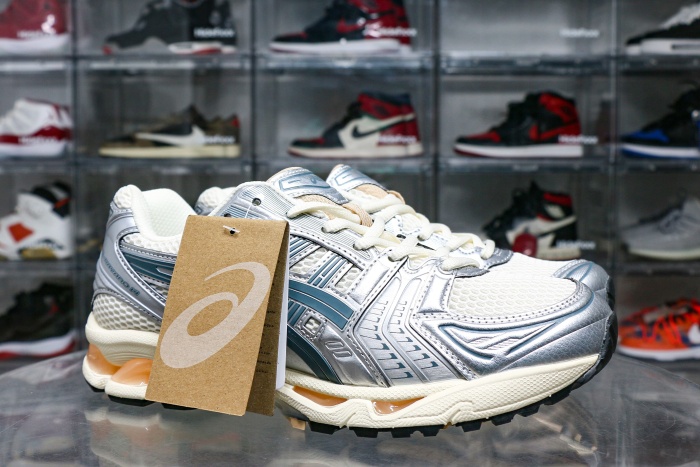Gel-Kayano 14 Birch Pure Silver Teal Gold 2025