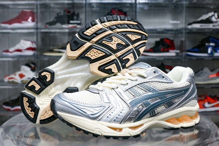 Gel-Kayano 14 Birch Pure Silver Teal Gold 2025