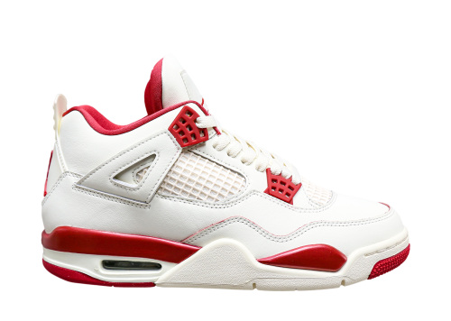 Jordan 4 Retro Pale Ivory Sierra Red  WMNS