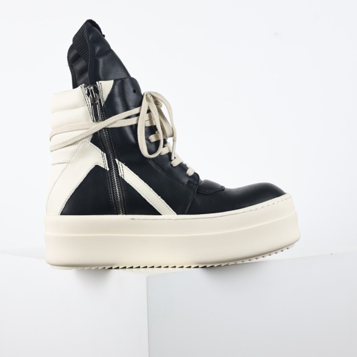 R!ck Owens Mega Bumper Geobasket Black Milk