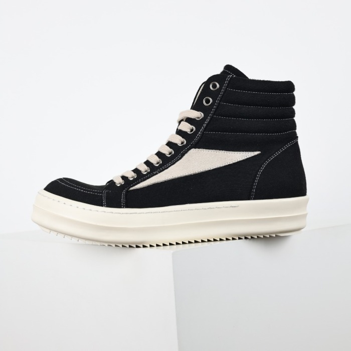 R!ck Owens Luxor Suede Vintage Canvas ‘Black White ’ High
