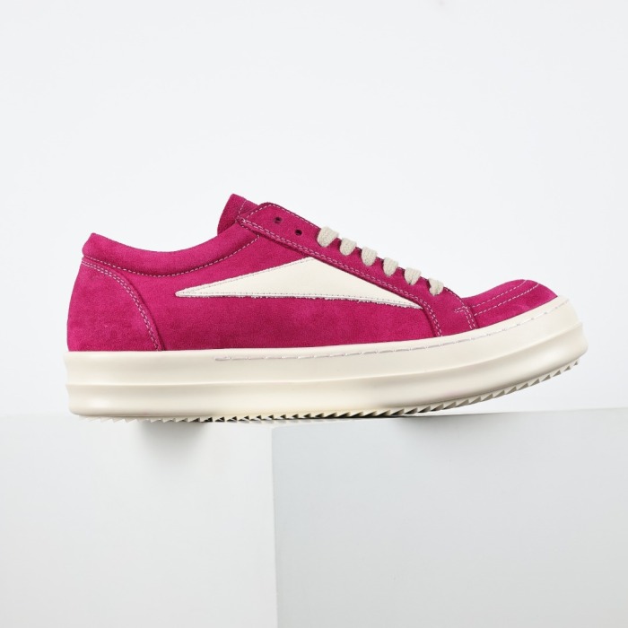 R!ck Owens Strobe Vintage Low Velour Suede'Fuchsia’'