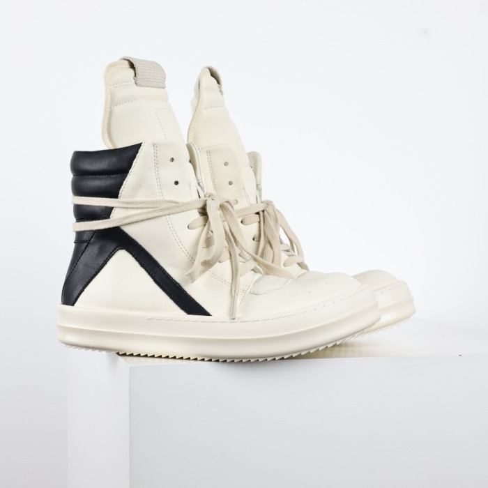 R!ck Owens Mega Bumper Geobasket  Milk Black