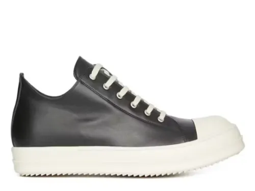 R!ck Owens Concordians Low Sneaks Full Grain Cow Leather Black Milk