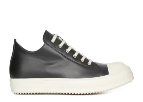 R!ck Owens Concordians Low Sneaks Full Grain Cow Leather Black Milk