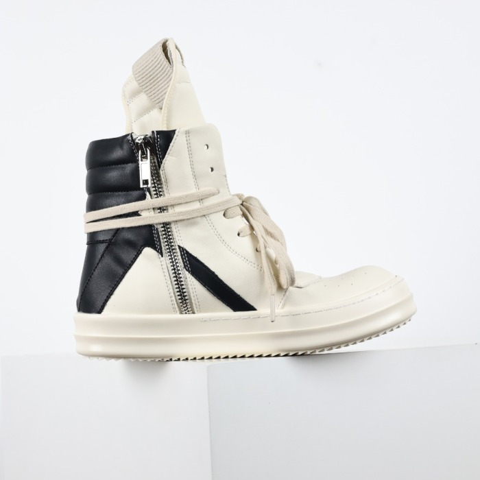 R!ck Owens Mega Bumper Geobasket  Milk Black