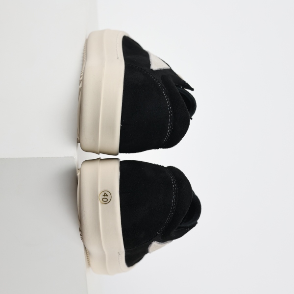 R!ck Owens EDFU Suede Leather Vintage Low 'Black Milk'