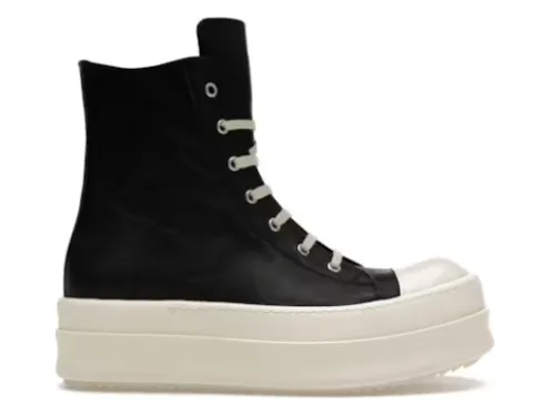 R!ck Owens Mega Bumper Leather Sneakers Black Milk