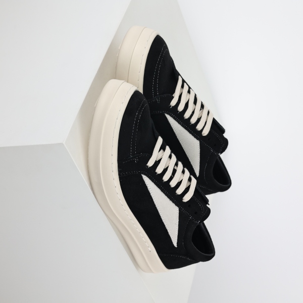 R!ck Owens EDFU Suede Leather Vintage Low 'Black Milk'