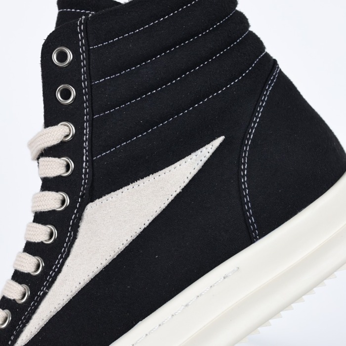 R!ck Owens Luxor Suede Vintage Canvas ‘Black White ’ High