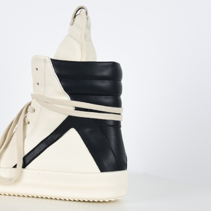 R!ck Owens Mega Bumper Geobasket  Milk Black