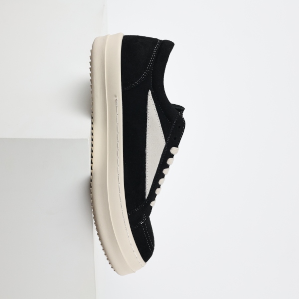 R!ck Owens EDFU Suede Leather Vintage Low 'Black Milk'