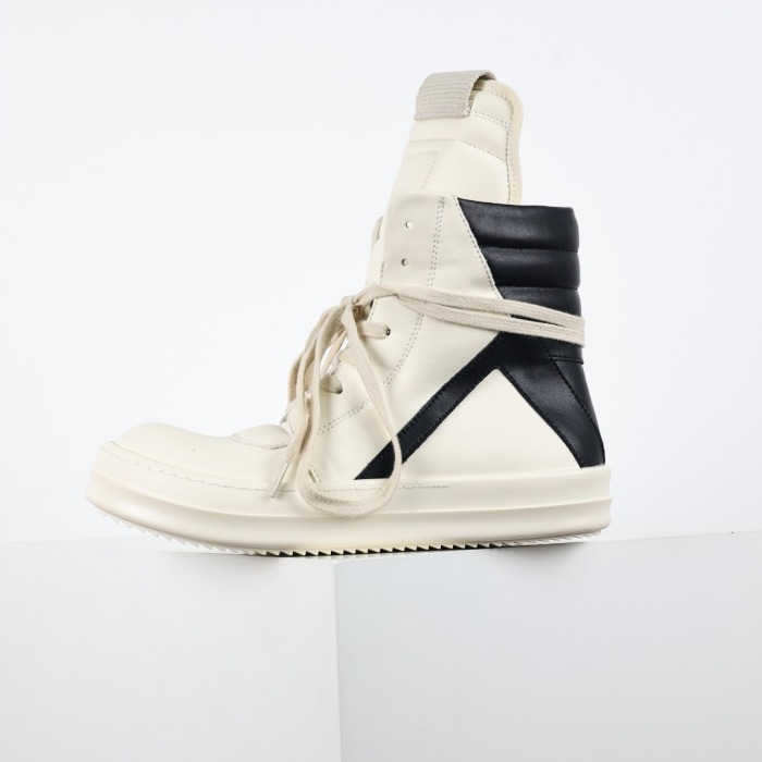 R!ck Owens Mega Bumper Geobasket  Milk Black