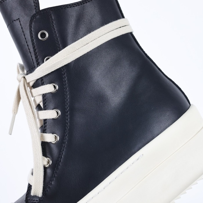 R!ck Owens Mega Bumper Leather Sneakers Black Milk