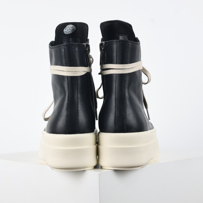 R!ck Owens Mega Bumper Leather Sneakers Black Milk