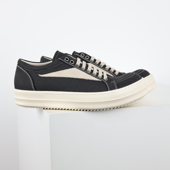 R!ck Owens Luxor Suede Vintage Canvas ‘Black White ’