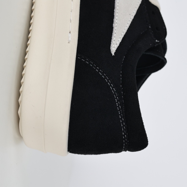 R!ck Owens EDFU Suede Leather Vintage Low 'Black Milk'