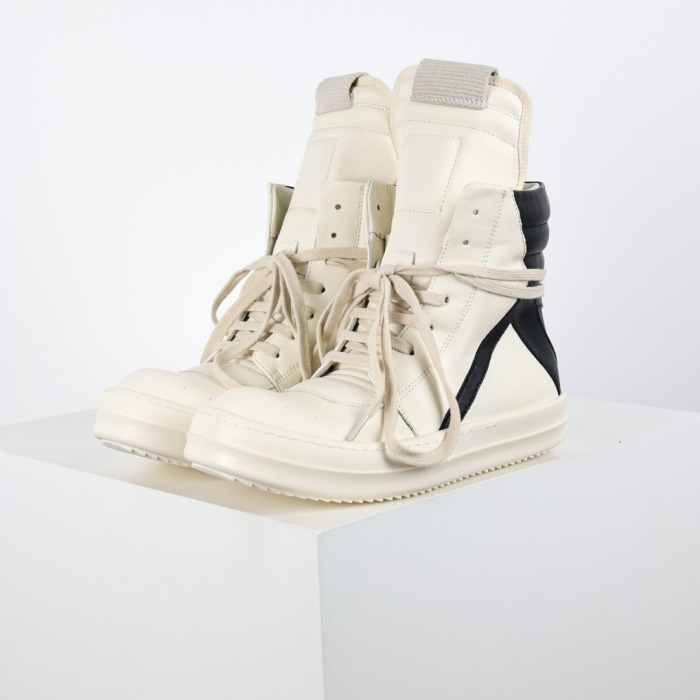 R!ck Owens Mega Bumper Geobasket  Milk Black