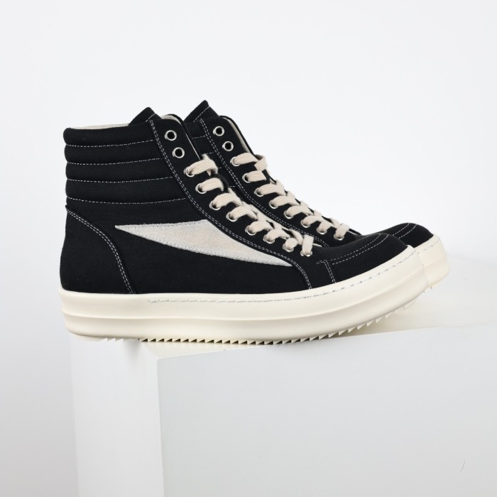 R!ck Owens Luxor Suede Vintage Canvas ‘Black White ’ High