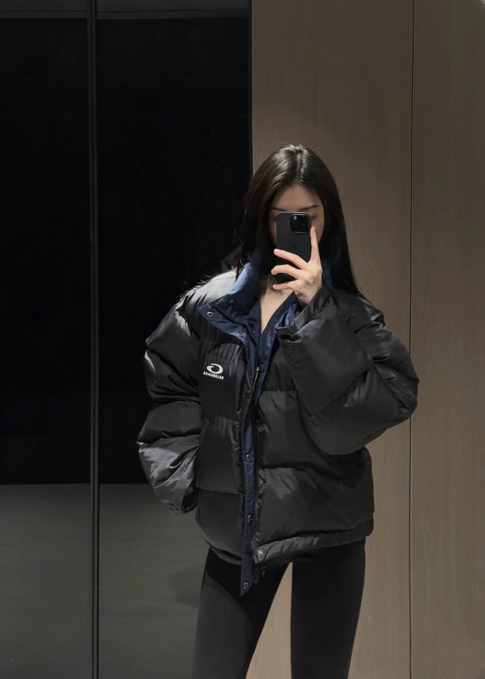 Balanciag@ Reversible Pin-Detail Down Jacket