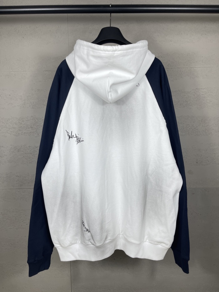 Balanciag@ Signature Print Hand-Painted Graffiti Cardigan Hoodie FW26
