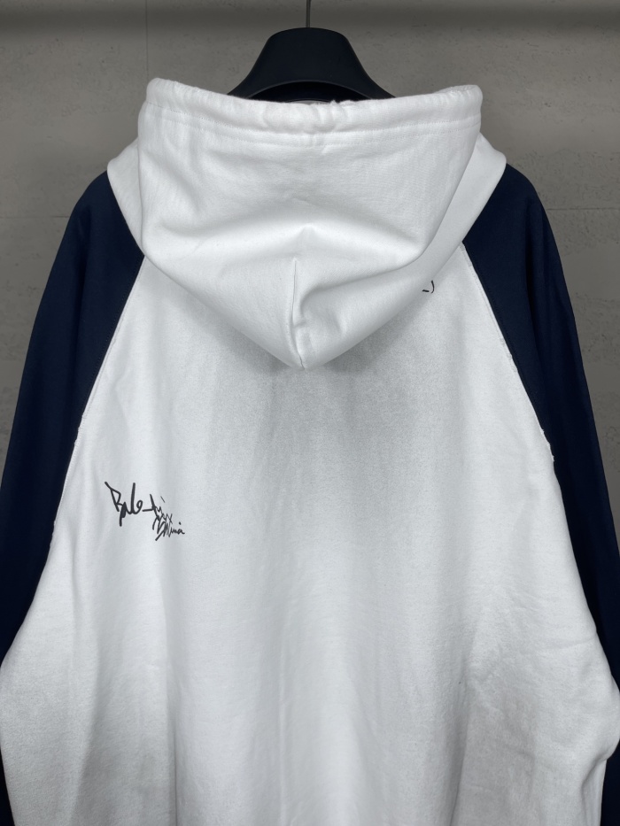 Balanciag@ Signature Print Hand-Painted Graffiti Cardigan Hoodie FW26