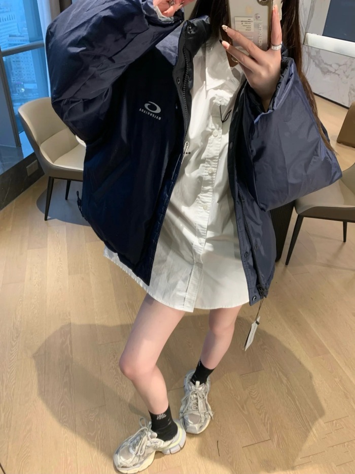 Balanciag@ Reversible Pin-Detail Down Jacket