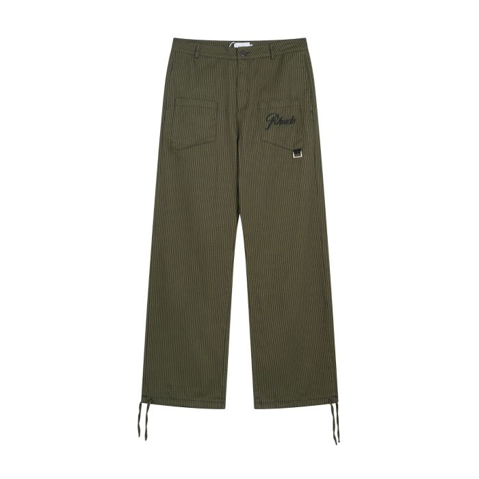 RHUDE Classic Striped Cargo Pants with Embroidered Letter Logo