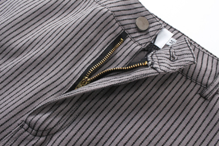 RHUDE Classic Striped Cargo Pants with Embroidered Letter Logo