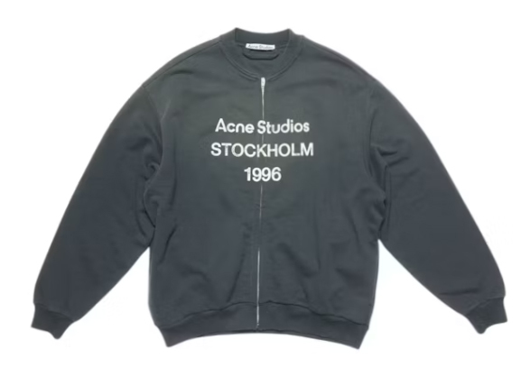 Acne Studios STOCKHOLM 1996 Faded Zip Logo Sweater