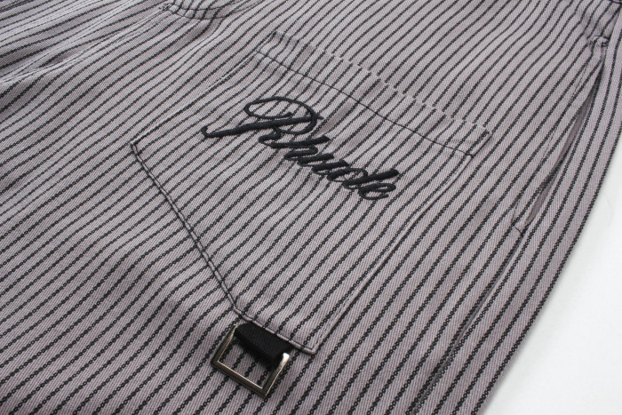 RHUDE Classic Striped Cargo Pants with Embroidered Letter Logo