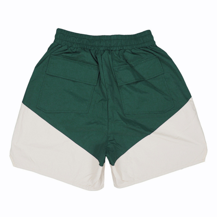 RHUDE Drawstring Elastic Casual Shorts – Unisex Color-Block High-Street Beach Sports Shorts