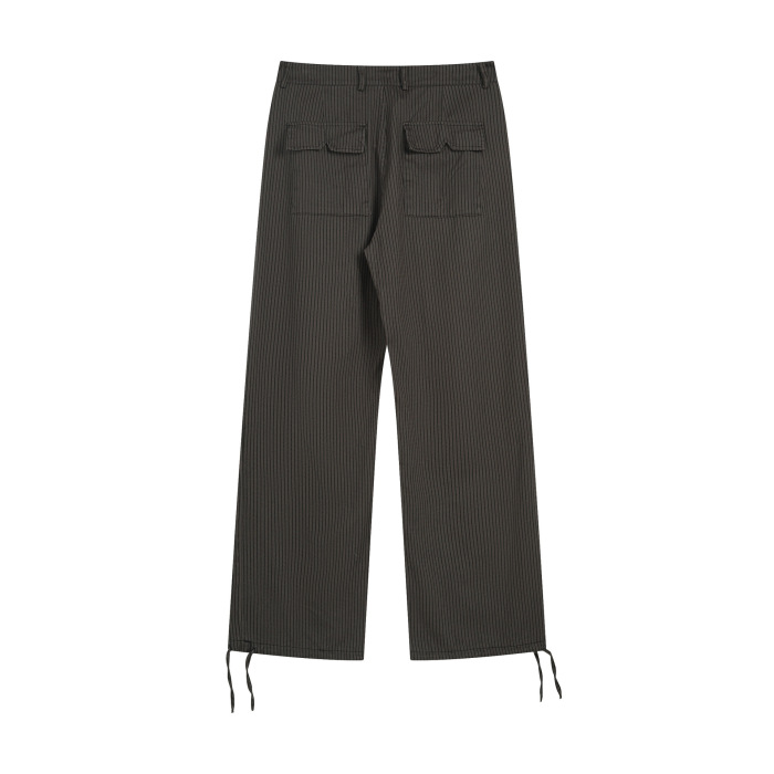 RHUDE Classic Striped Cargo Pants with Embroidered Letter Logo