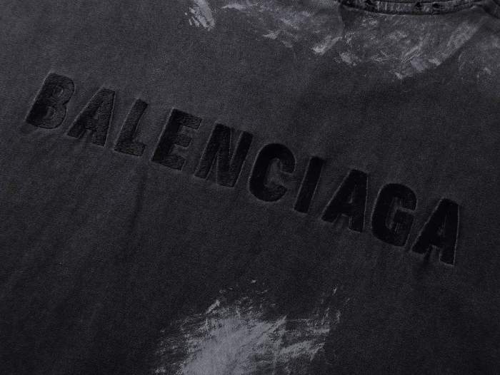 Balanciag@ Washed Distressed Short-Sleeve T-Shirt FW25