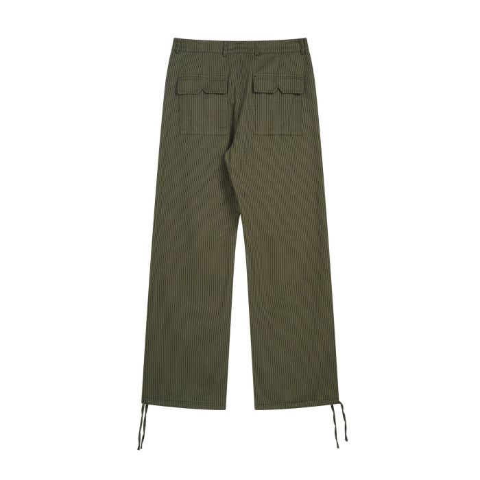 RHUDE Classic Striped Cargo Pants with Embroidered Letter Logo