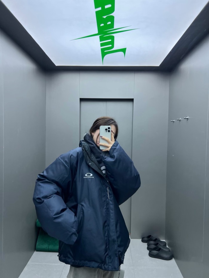 Balanciag@ Reversible Pin-Detail Down Jacket