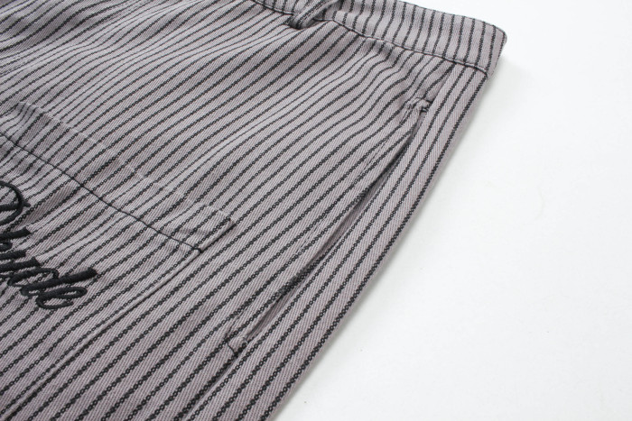 RHUDE Classic Striped Cargo Pants with Embroidered Letter Logo