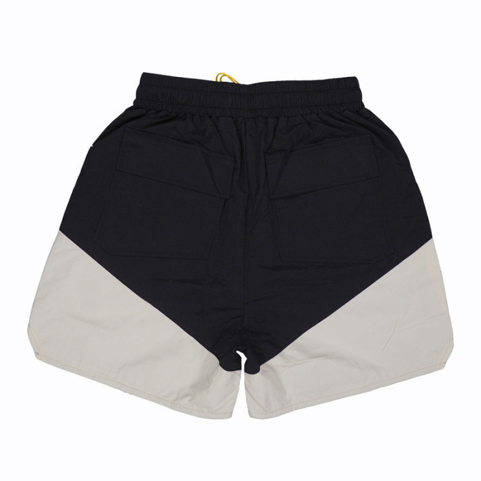 RHUDE Drawstring Elastic Casual Shorts – Unisex Color-Block High-Street Beach Sports Shorts